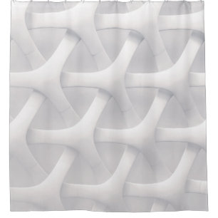 White and grey optical illusion shower curtain