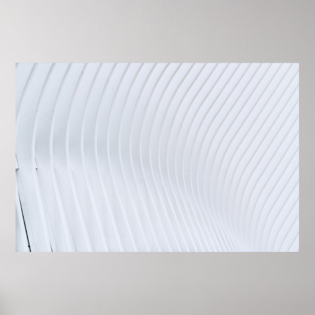 White and grey striped textile poster (Front)
