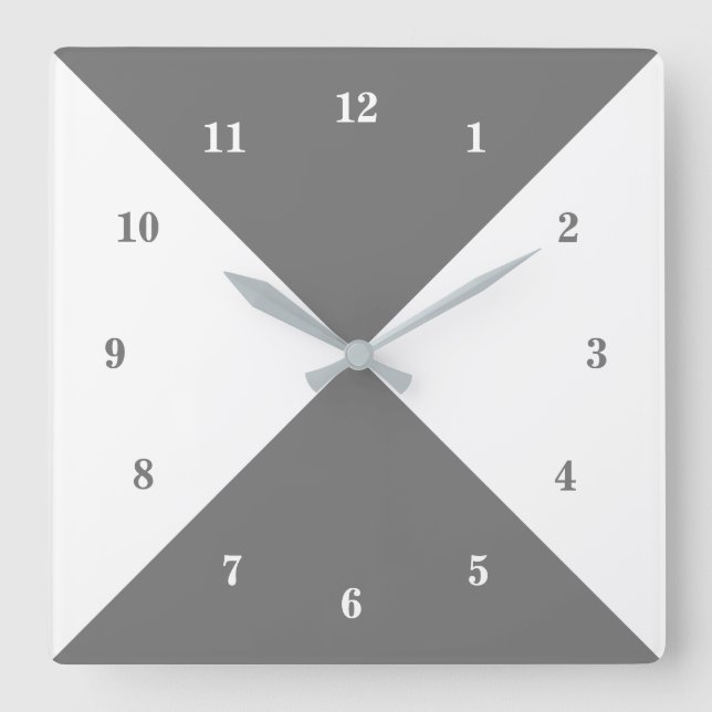 White and Grey Wall Clock - Custom Colour (Front)