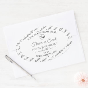White and Grey Word Cloud Product Labels with Logo