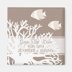White and Ivory Tropical Angel Fish Magnet