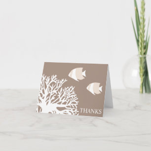 White and Ivory Tropical Fish Thank You Card
