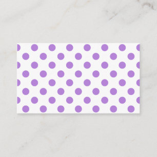 White and Lavender Polka Dots Business Card