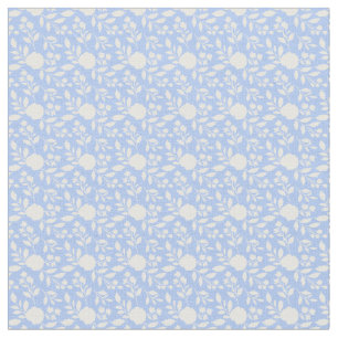 White and Light Blue Floral Fabric