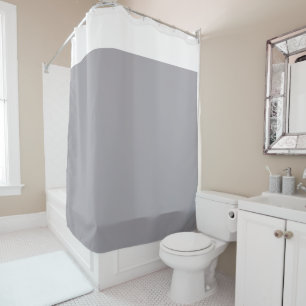 White and Light Grey Two Tone Shower Curtain