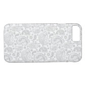 White And Light-Grey Vintage Paisley Pattern Case-Mate iPhone Case (Back (Horizontal))