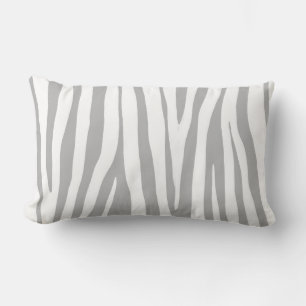 White and light grey zebra pattern, modern design lumbar cushion