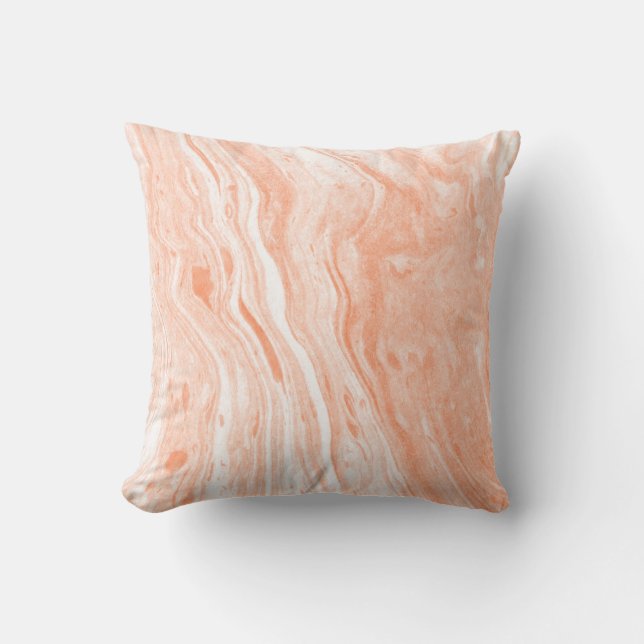 White And Light Orange Spotted Marble Cushion (Front)