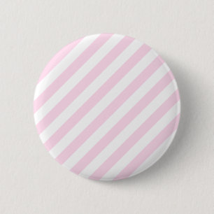 White and Light Pink Stripes. 6 Cm Round Badge