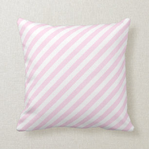 White and Light Pink Stripes. Cushion