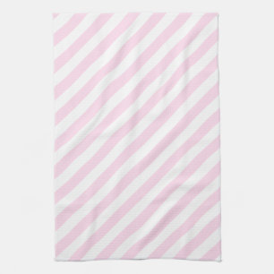 White and Light Pink Stripes. Tea Towel