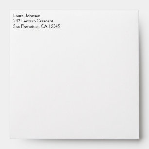 White and Lime Green Damask  Square Envelope