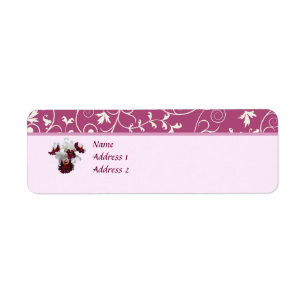 White and Magenta orchid Save the Date Return Address Label