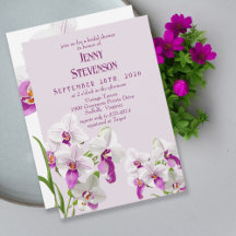White and Magenta Orchids Painting Bridal Shower