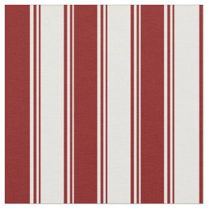 White and Maroon Coloured Stripes Fabric