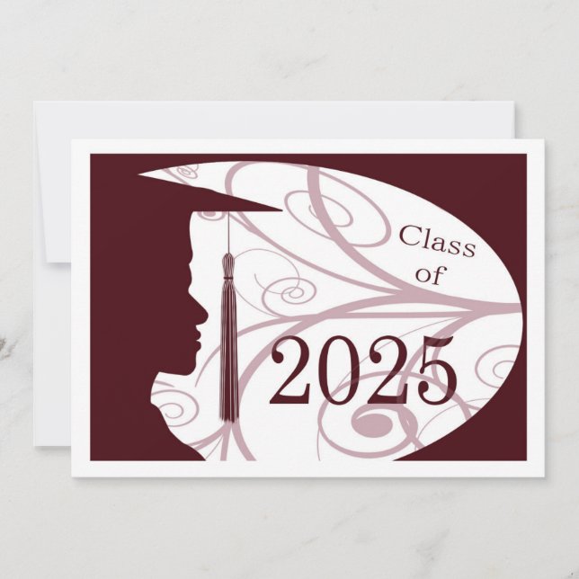 White and Maroon Man Silhouette 2025 Card (Front)