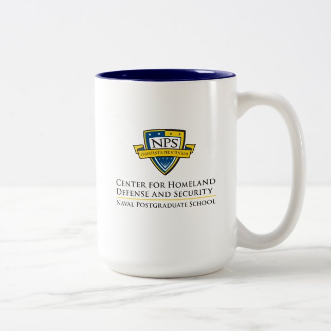 White and Navy Blue Two Tone 15oz Mug - Colour Log (Right)