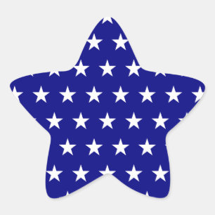White and Navy Star Pattern Sticker