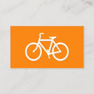 White and Orange Bike Business Card