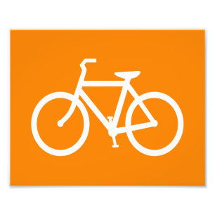 White and Orange Bike Photo Print