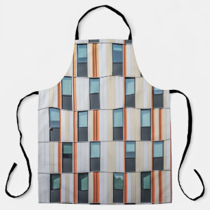 White and orange building apron