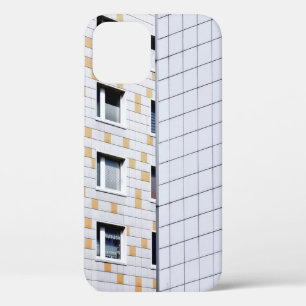 White and orange building iPhone 12 case