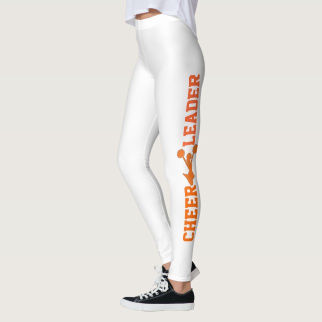 White and Orange Cheerleader Leggings (Left)