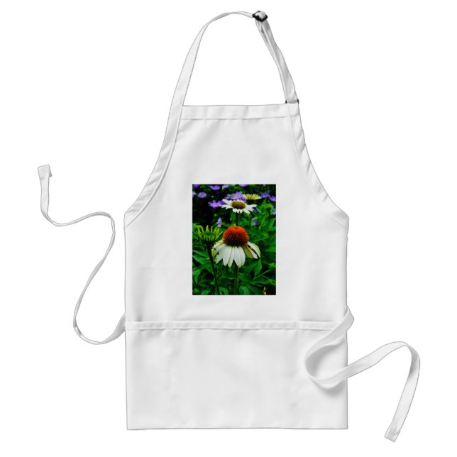 White and Orange ConeFlowers Standard Apron (Front)