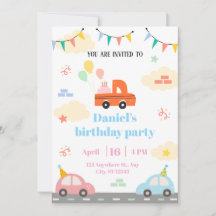 White and Orange Illustrative Car Toys