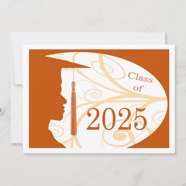 White and Orange Man Silhouette 2025 Card (Front)