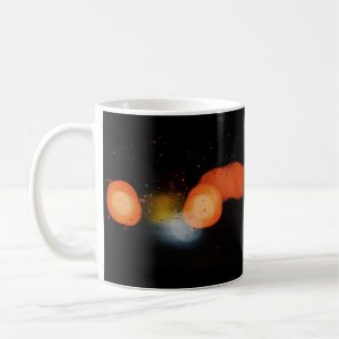 White and orange plastic toy coffee mug
