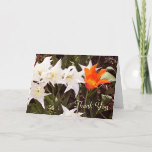 White and Orange Tulips Thank You Card