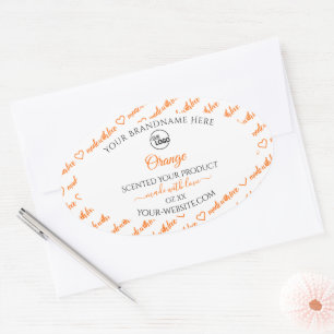 White and Orange Word Cloud Product Labels Logo