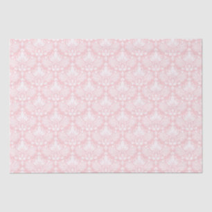 White and pale pink elegant floral damasks pattern tissue paper