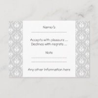 White and Pastel Grey Damask Design.