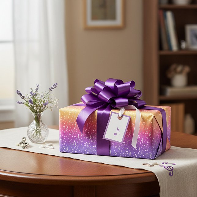 white and pastel rainbow Musical Wrapping Paper (Creator Uploaded)