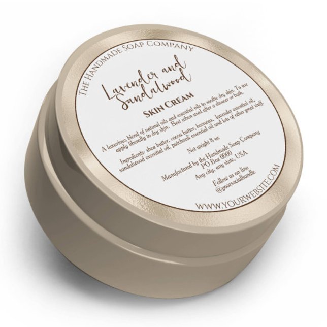 White and Pearl Foil Cosmetics Jar Label (Creator Uploaded)