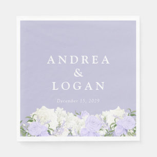 White and Periwinkle   Wedding  Napkin