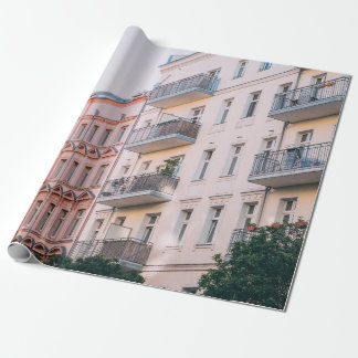 WHITE AND PINK BUILDINGS WRAPPING PAPER
