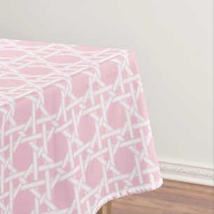 White and Pink Cane Webbing Tablecloth
