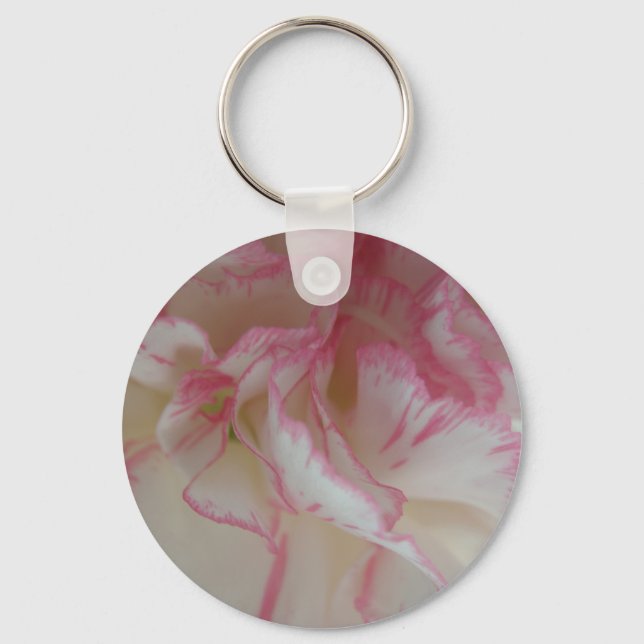 White and Pink Carnation Keychain (Front)