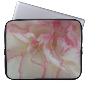 White and Pink Carnation Laptop Bag