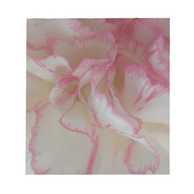 White and Pink Carnation Notepad (Front)