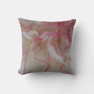 White and Pink Carnation Pillow