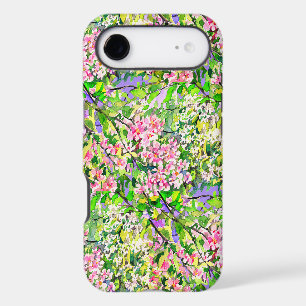 White and pink cherry and apple flowers
