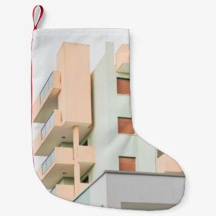 WHITE AND PINK CONCRETE BUILDING SMALL CHRISTMAS STOCKING