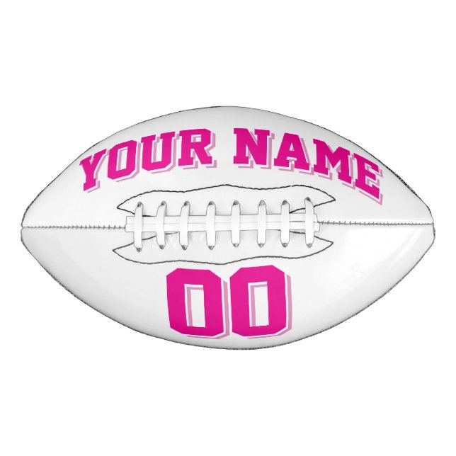 WHITE AND PINK Custom Football (Front)