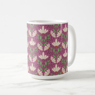 White and pink daisy dreams floral mug