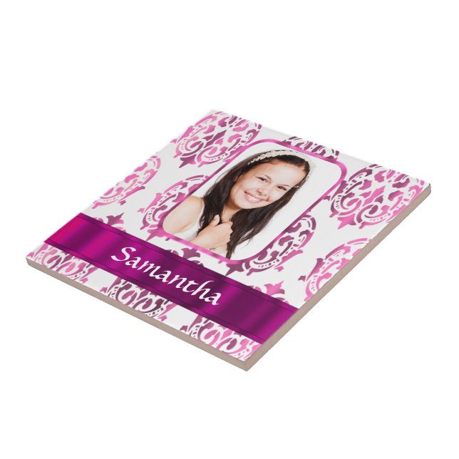 White and pink damask tile (Side)