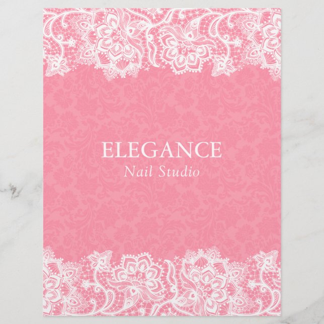 White and Pink Floral Vintage Lace Flyer (Front)